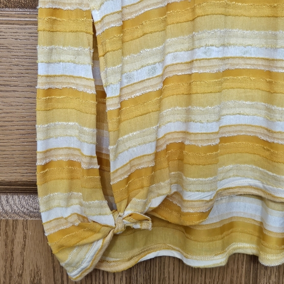 XL Textured Tunic Top • Mustard Yellow & White • "Rain" Brand • NEW • - Picture 3 of 6